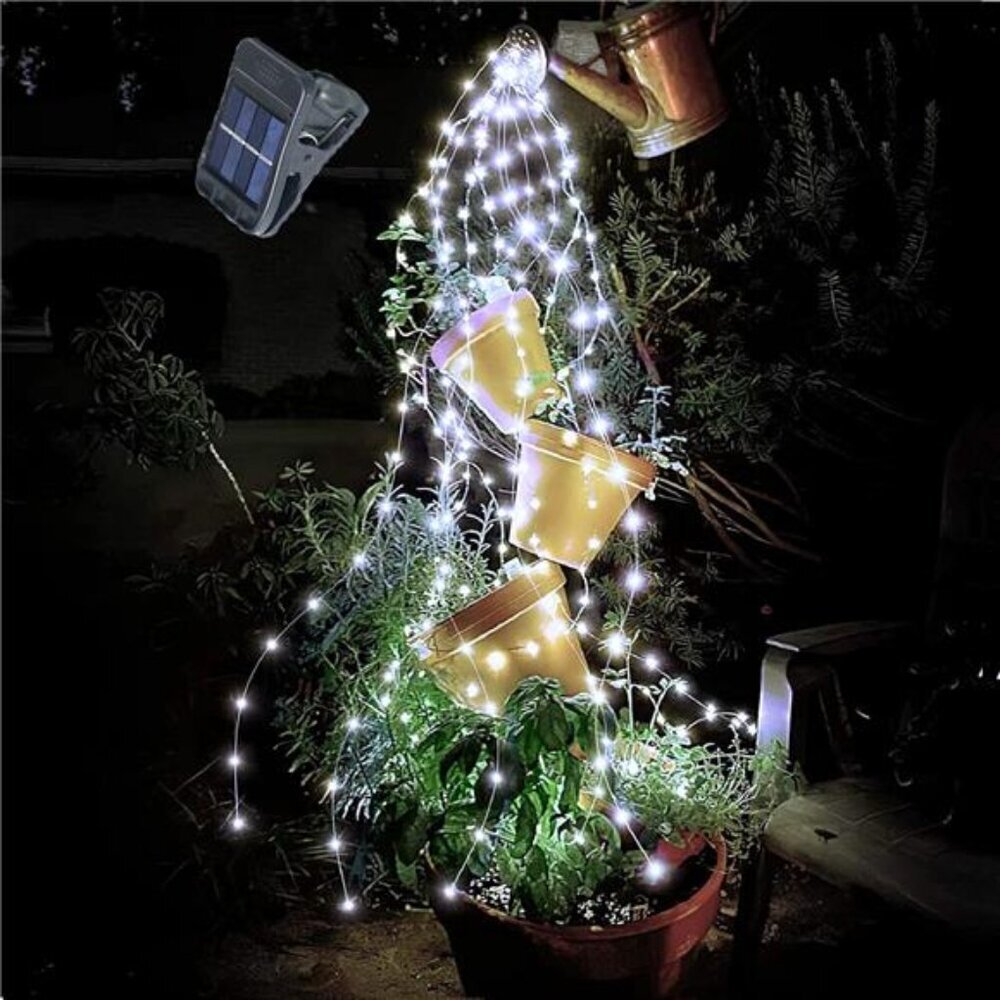 Trendy 200 LED Solar Waterfall Lights - 10 Strand Outdoor Clip